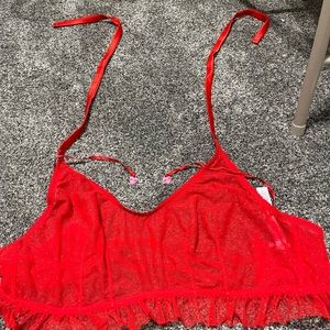 NWOT Savage X Fenty Candy Hearts Dotted Mesh Halter Crop Cami